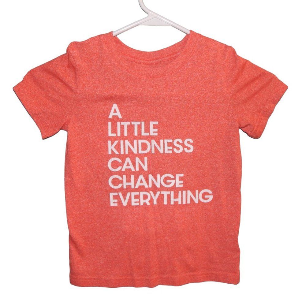 Cat & Jack toddler girls 5T heathered peach-copper-salmon-red kindness t-shirt